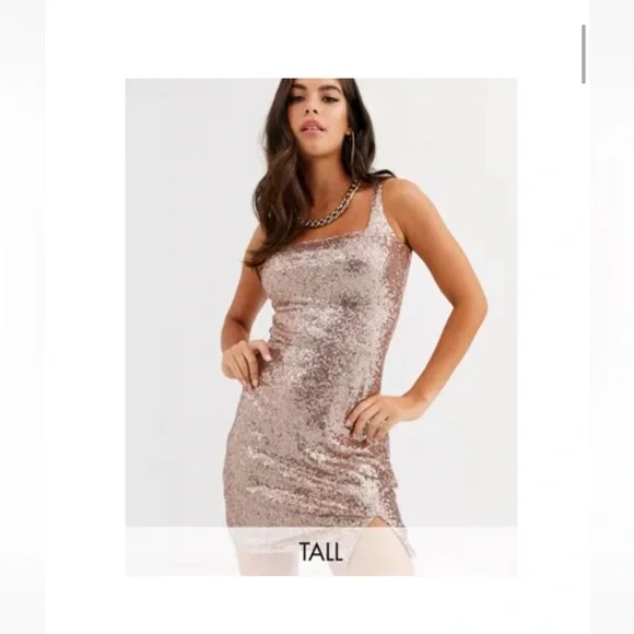 green emerald velvet dress Invite Gold Sequin Square-Neck Mini Dress – Club L London main image 0